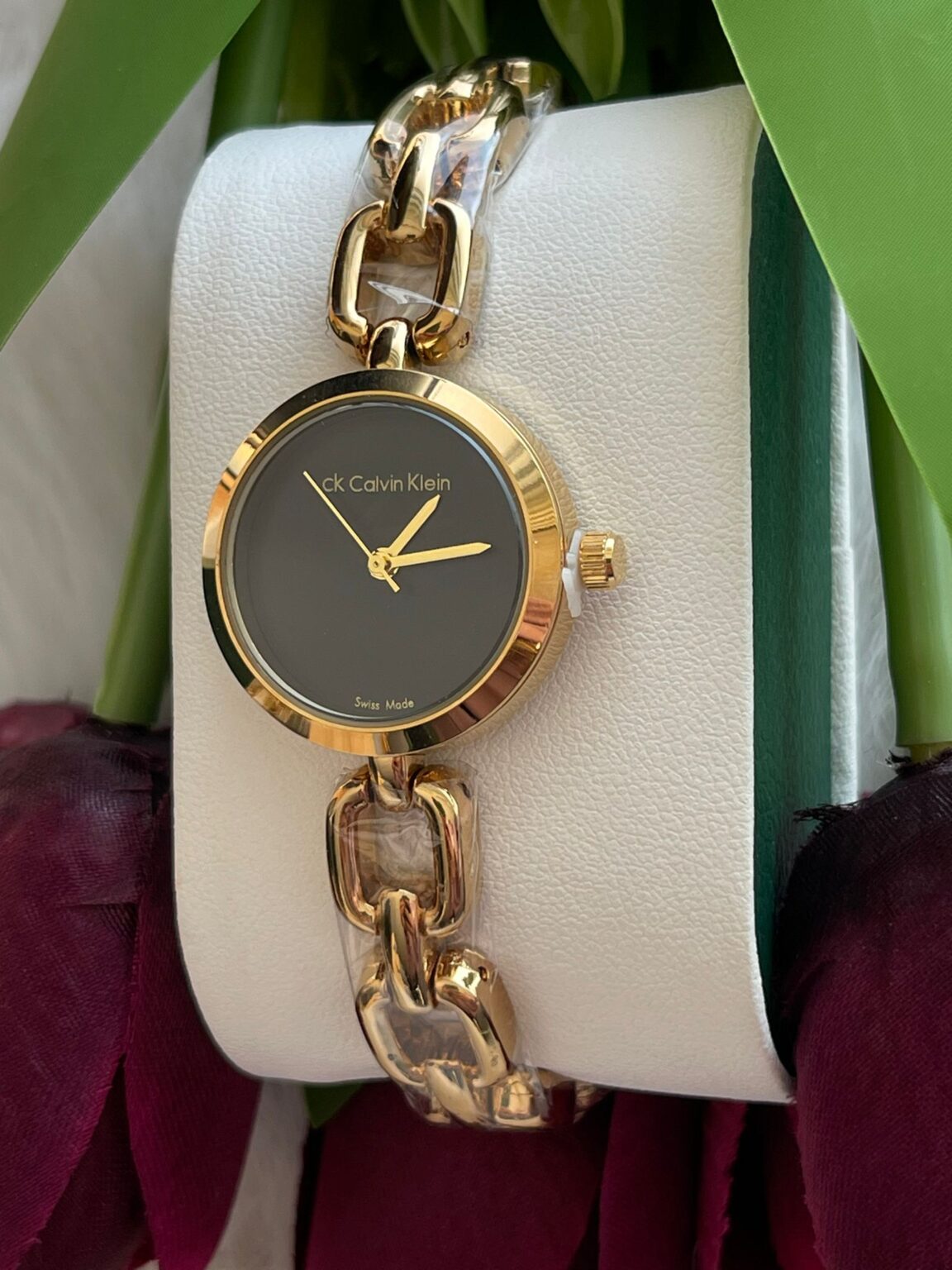 ساعة كالفن كلاين✨لون ذهبي
